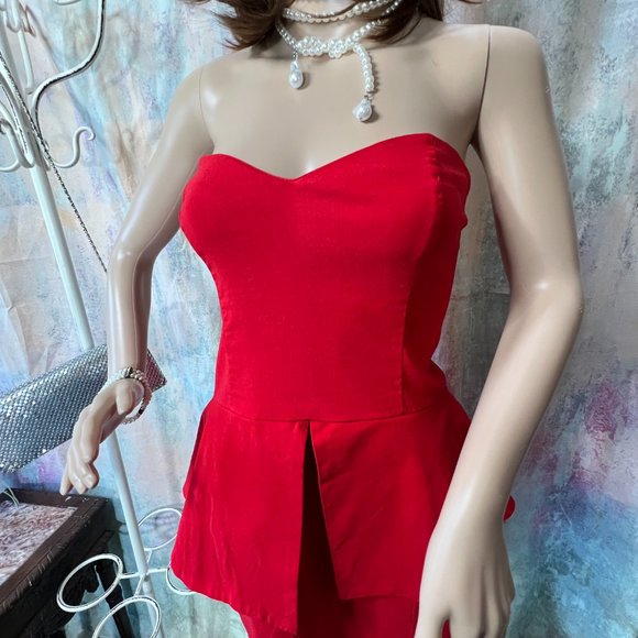 📌ASOS Strapless Bandeau Mini Dress with Peplum - Very Stretchy - Picture 6 of 15